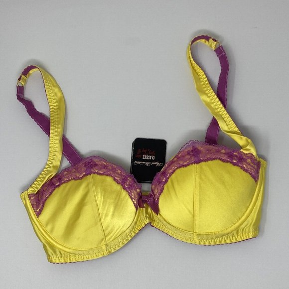 Agent Provocateur Yellow Silk Lucie Bra NWT - Picture 1 of 16